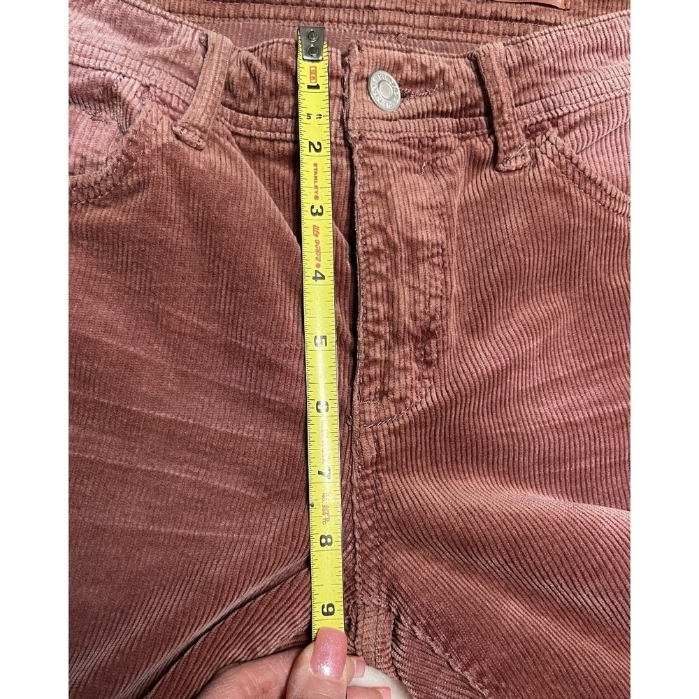 Pilcro Anthropologie Corduroy Pants Slim Boyfriend Crop Rust Brown 26 Boho - Picture 8 of 9